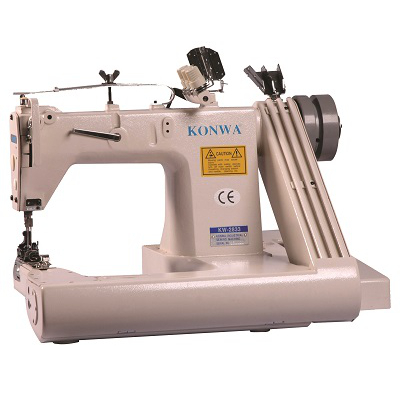 KW-2833 High Speed, 3-Needle, Feed-of-the-Arm, Double Chainstitch Machine for Medium & Extremely Heavy Weight Material